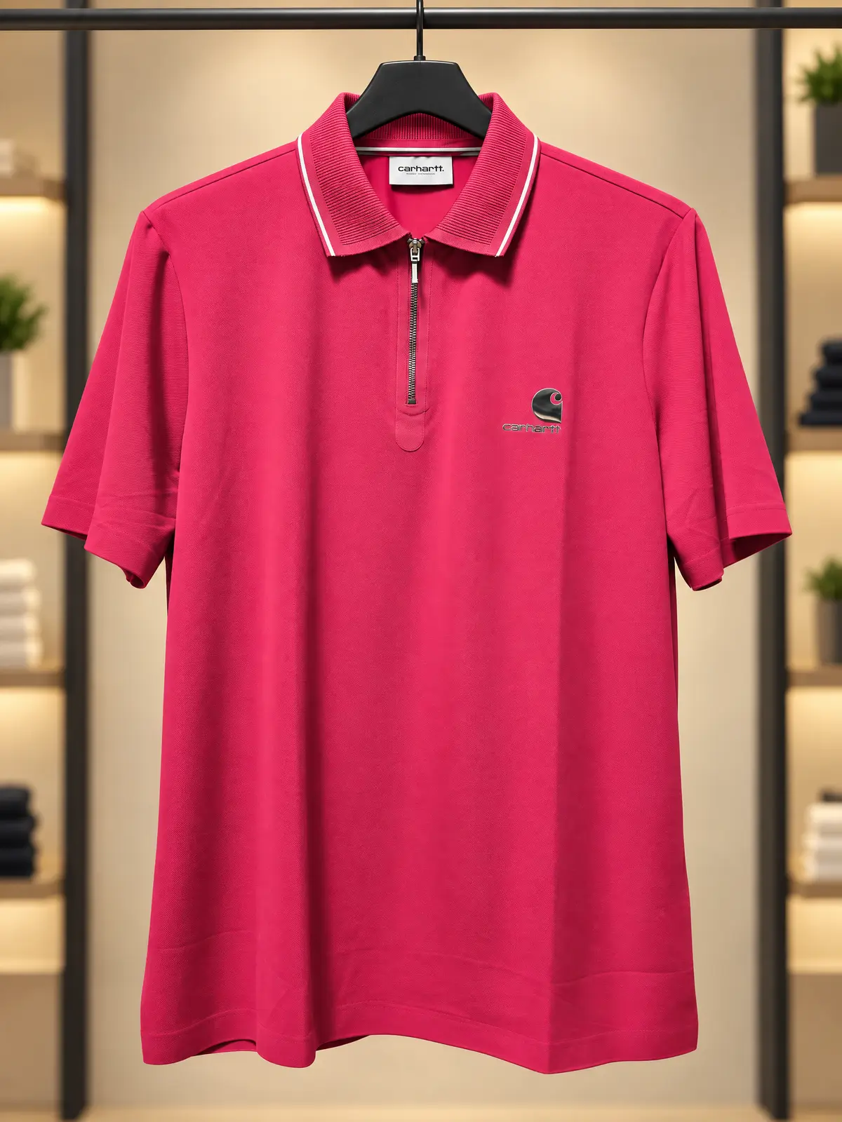 Men's polo zipper shirt