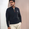 PREMIUM MEN'S SHORT ZIPPER LONG SLEEVE SWEATER